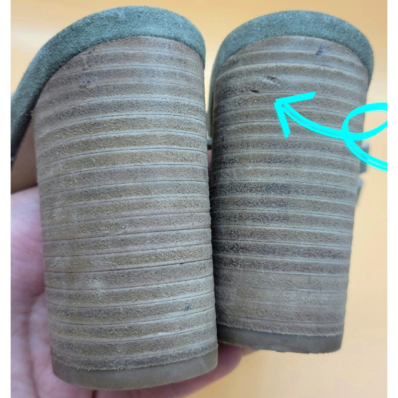 Crevo Hazelle Stacked Heeled Women's Size 10 Strappy Suede Sage Green Sandal - Picture 11 of 12